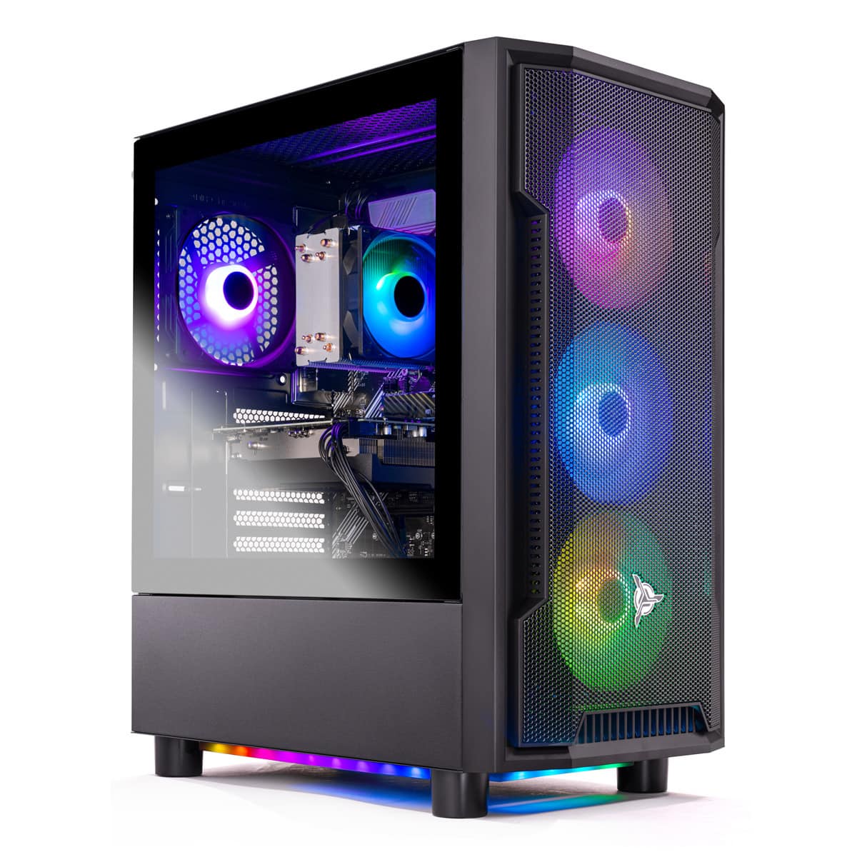 Front. Skytech Gaming - Skytech SHADOW4 - Intel Core i5 14400F, 5060, 32GB 6000 MHz DDR5 RAM, 650W GOLD PSU - Black.