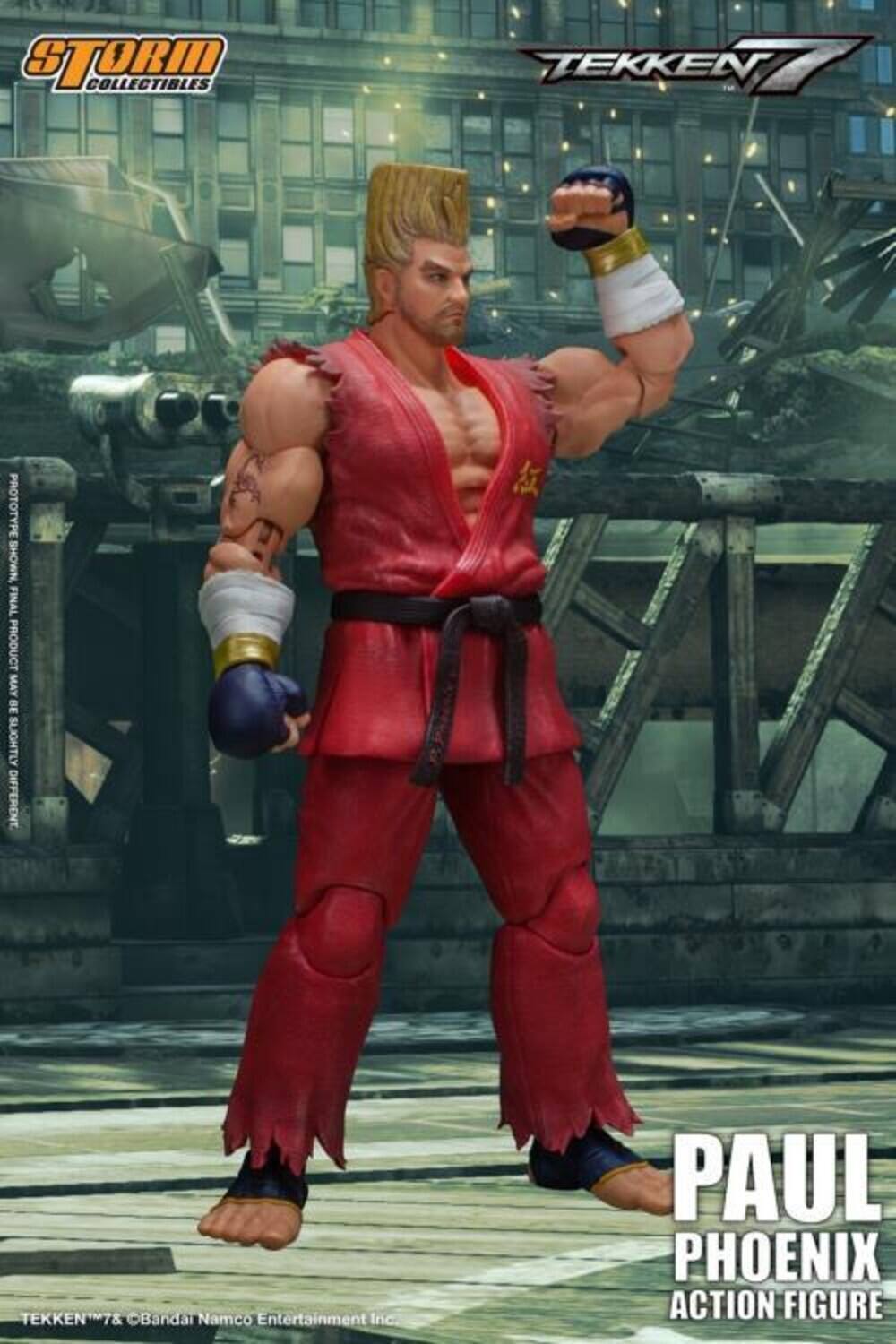 STORM COLLECTIBLES  
TEKKEN 7  
PAUL PHOENIX ACTION FIGURE  

TEKKEN 7 & ©Bandai Namco Entertainment Inc.  

PROTOTYPE SHOWN, FINAL PRODUCT MAY BE SLIGHTLY DIFFERENT