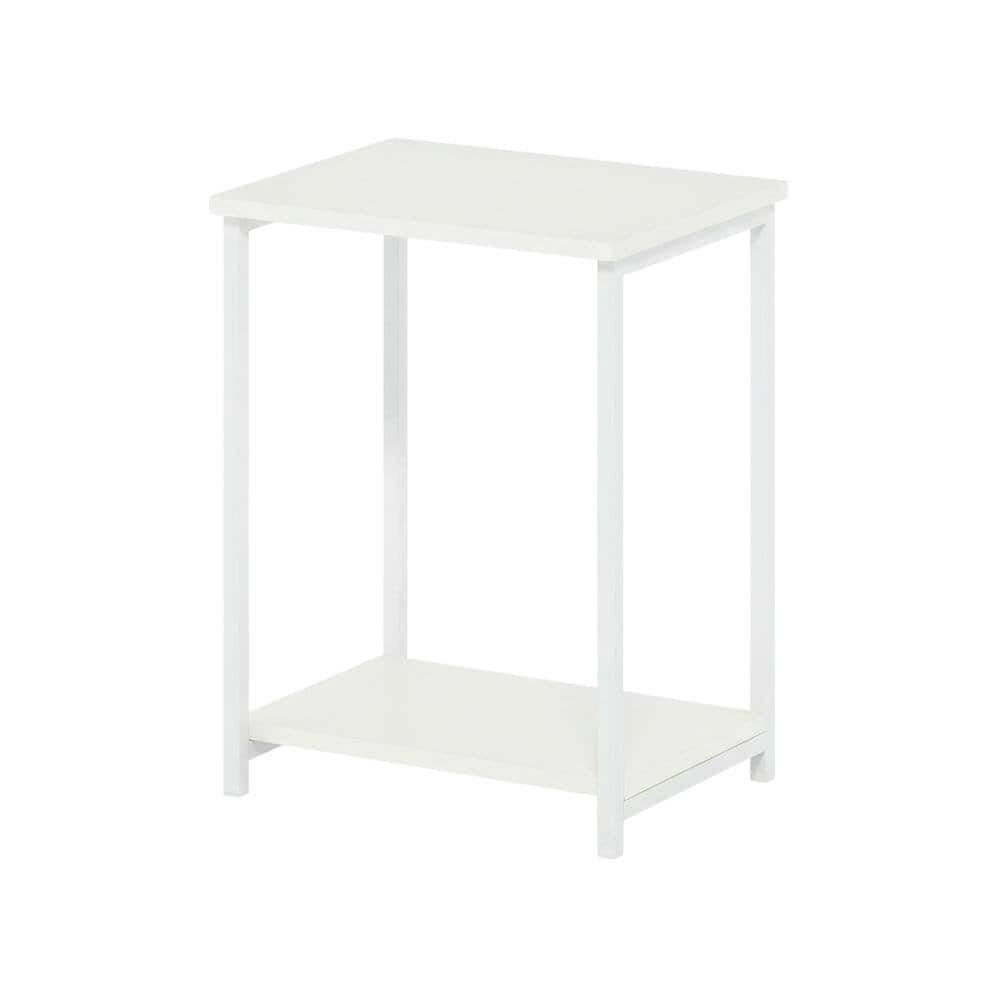 FurniFact - metal frame end table with modern design and sturdy construction - White