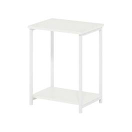 FurniFact - metal frame end table with modern design and sturdy construction - White