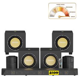 Nakamichi - DRAGON 5500W Home Surround Sound System w/ Quad 12" Subwoofers, Dolby Atmos and DTS:X Pro - Black