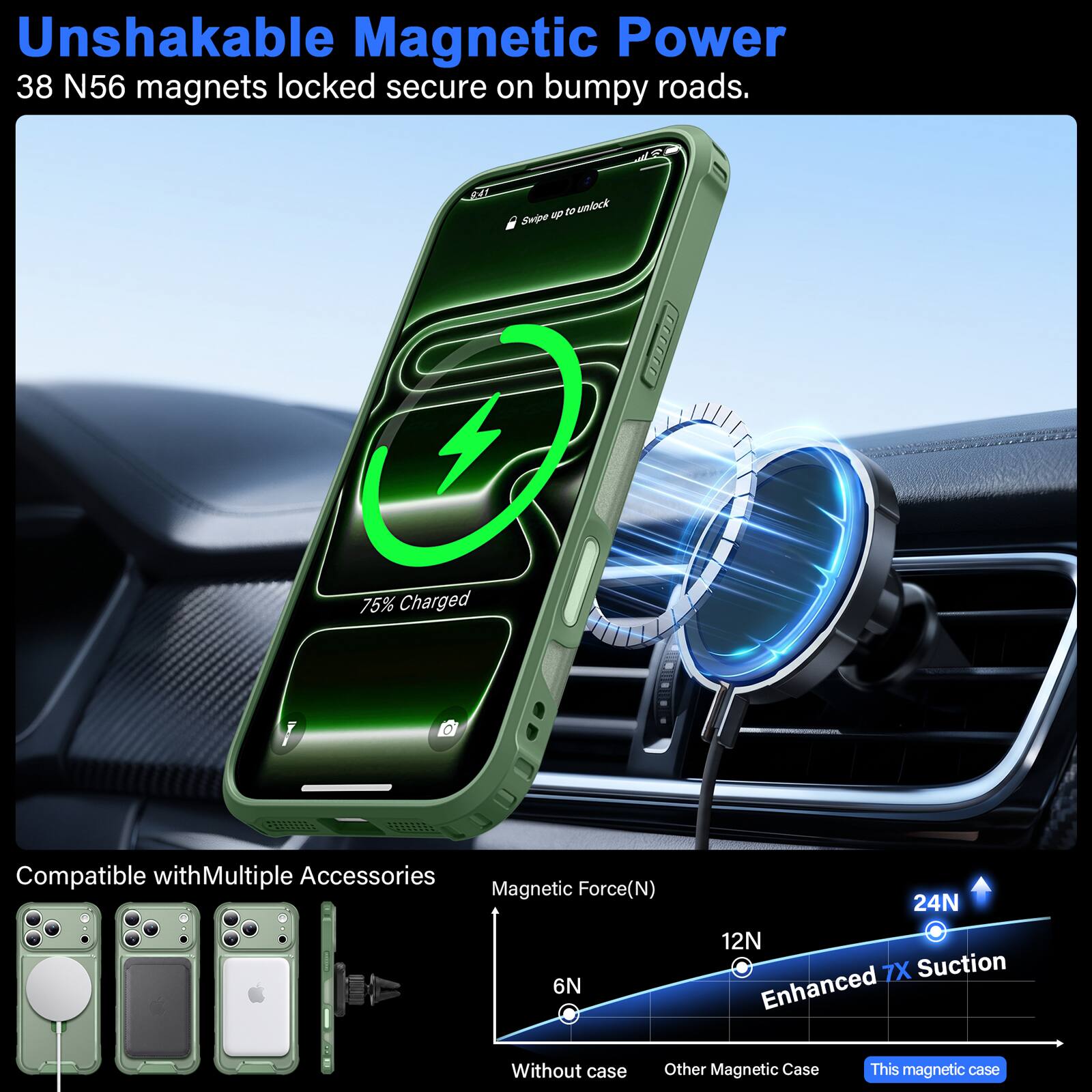 UUCOVER Magnetic Case for Apple iPhone 18 Pro Max,Shockproof TPU+PC ...