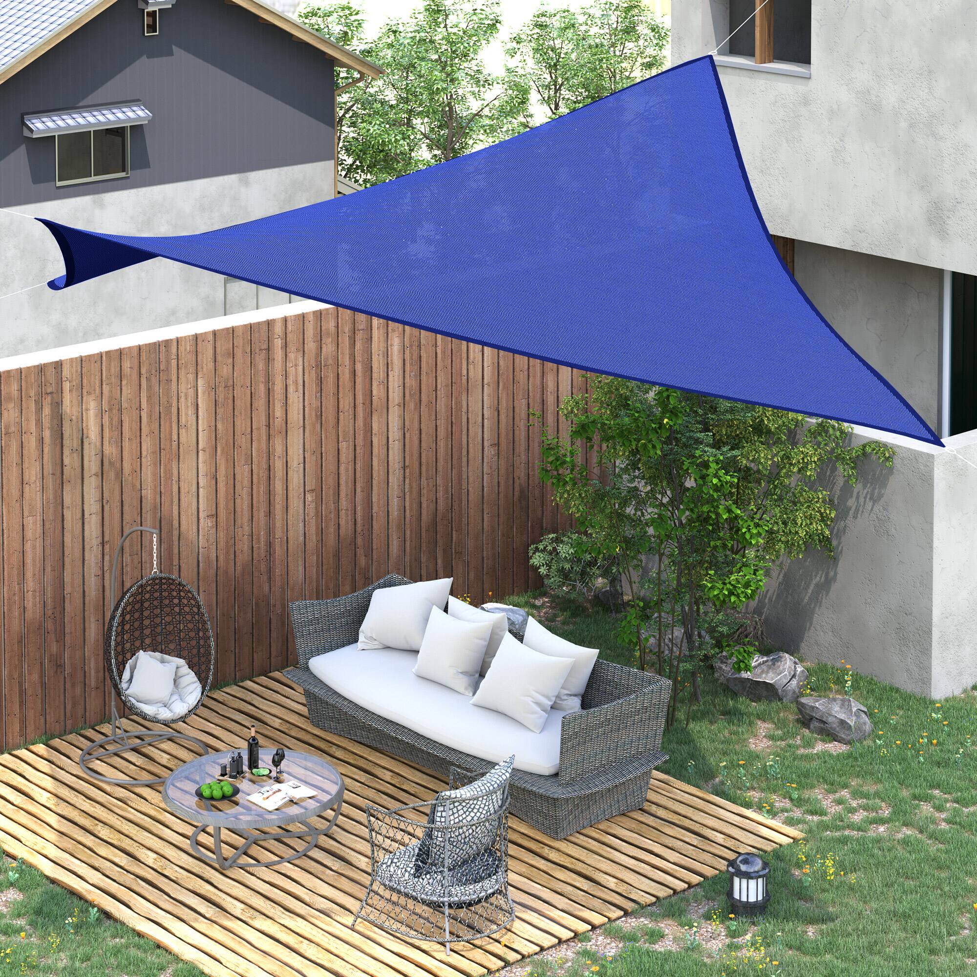 Alt View 1. Outsunny - 16' x 20' Sun Shade Sail Canopy Outdoor Shade Sail Cloth for Patio Deck Yard with D-Rings and Rope Included - Blue.