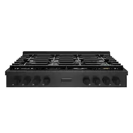 ZLINE - 48 in. Paramount Gas Rangetop with 8 Burners and Porcelain Cooktop in Black Satin Steel (SRTBS-48) - Black Satin Stainless Steel
