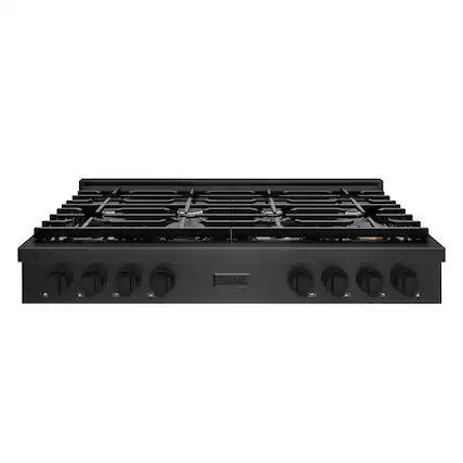 Front. ZLINE - ZLINE 48 in. Paramount Gas Rangetop with 8 Burners and Porcelain Cooktop in Black Satin Steel (SRTBS-48) - Black Satin Stainless Steel.