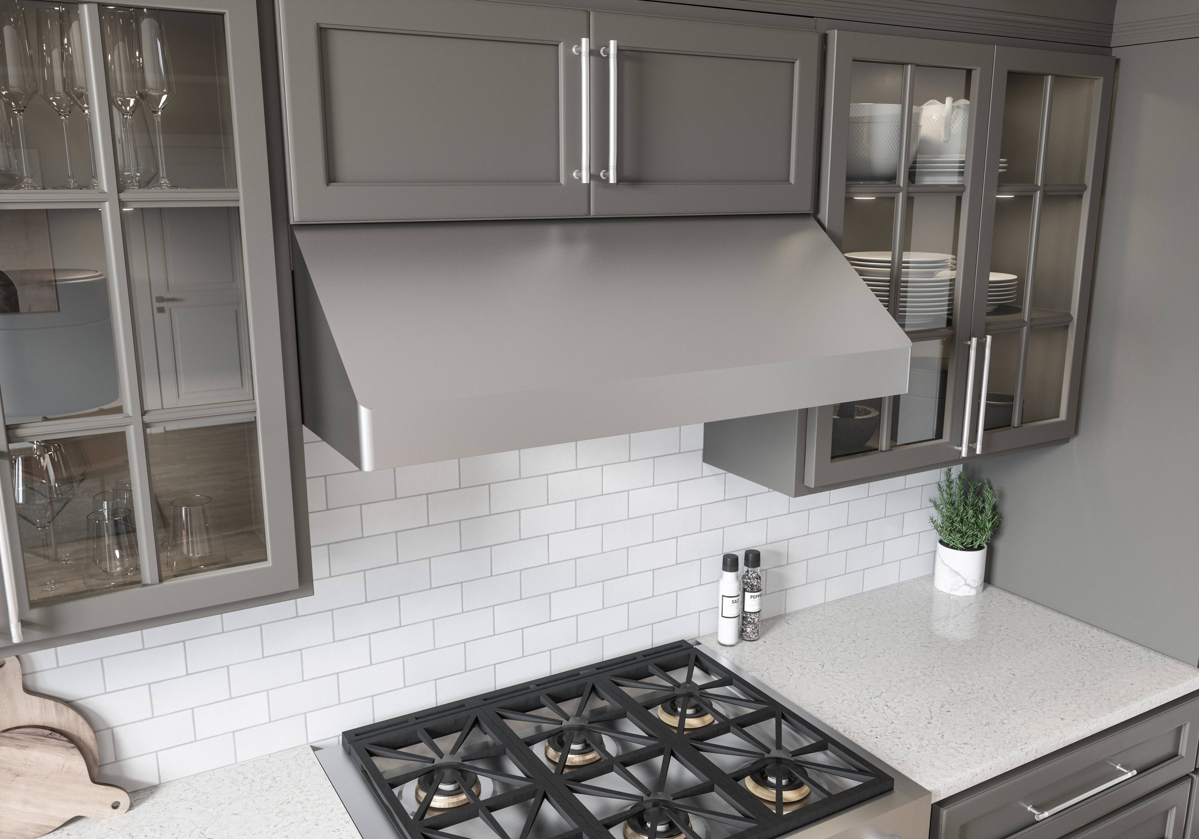 Alt View 14. Zephyr - Tempest I 42 in. 650 CFM Under Cabinet Mount Range Hood with LED Light - Stainless Steel.