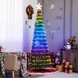 Gymax - 6FT Retractable Smart Celebration Christmas Tree Pop-Up Decor w/ 282 LED Lights - Green