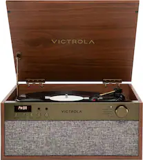 VICTROLA
VICTROLA
PHON
vinyl
vinylstream
bluetooth
compact disc
aux
phones
aux
play/pause
previous
repeat
next