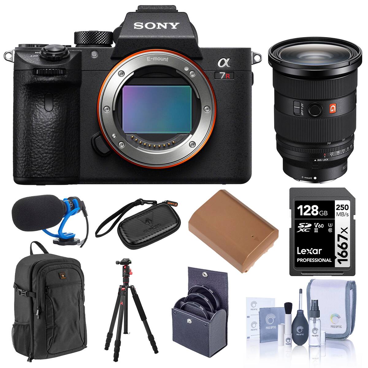 SONY E-mount α 7R IV

AFL: MAP

G 2

250 MB/s

128 GB

Lexar 1667x PRO OPTIC PROSPTC

V60 U XC II PROFESSIONAL