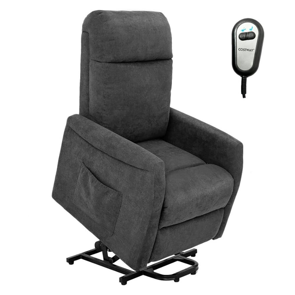 Left. Kadyn - Recliner Chair, Reclining Chair,Lounge Chair,Power Lift Recliner Chair with Remote Control for Elderly-Gray - Gray.