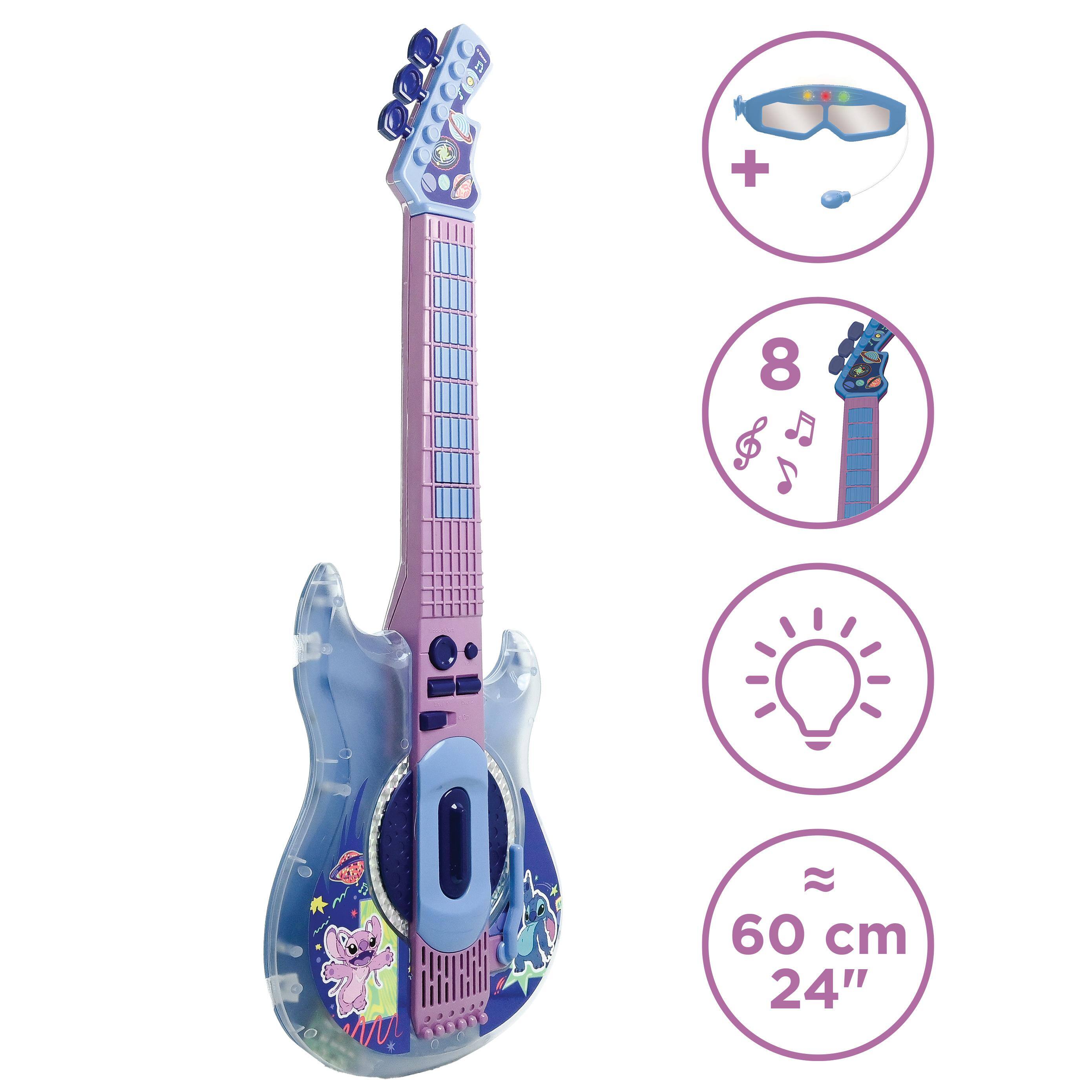 Alt View 3. Lexibook - Disney Stitch Electronic Lighting Guitar with Mic in Glasses Shape.