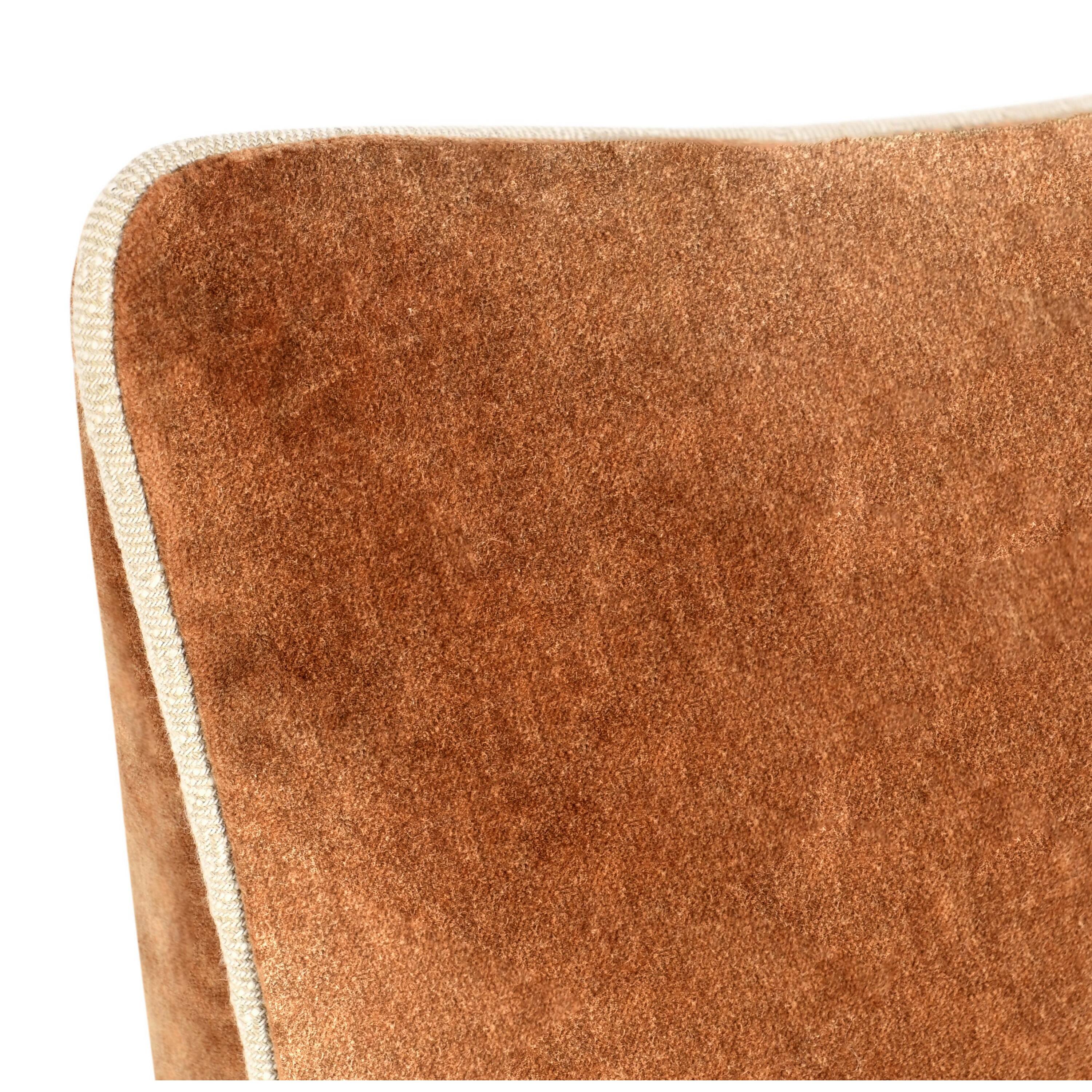 Back. Manhattan Lane - Hillary Lumbar Throw Pillow, 14x20 Inch  Cotton Velvet Reversible - Hazel Brown.