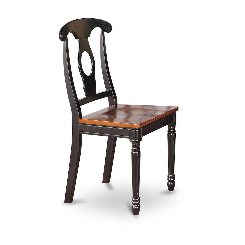 Angle. East West Furniture - Dining Room Set Black & Cherry - Brown.