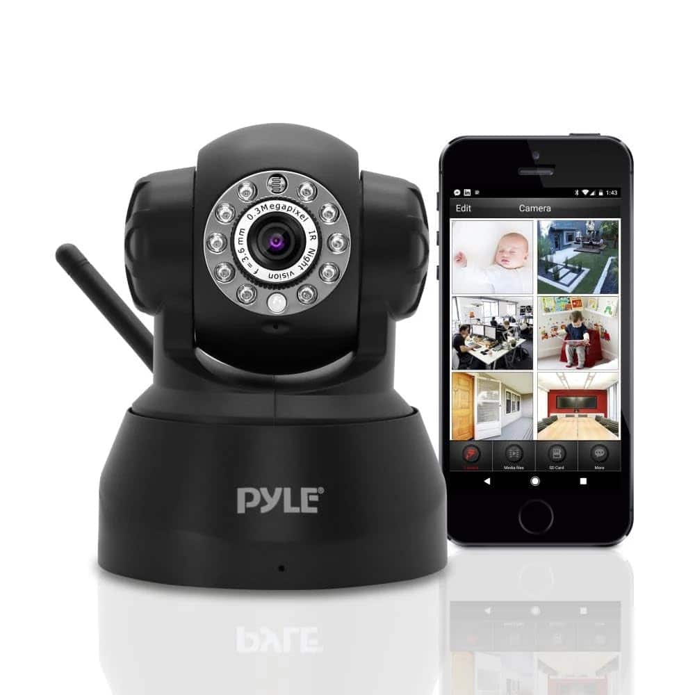Pyle - Indoor Wireless IP Camera – HD 1080p Security System, Motion Detection, Night Vision, 2-Way Audio, Wi-Fi Access