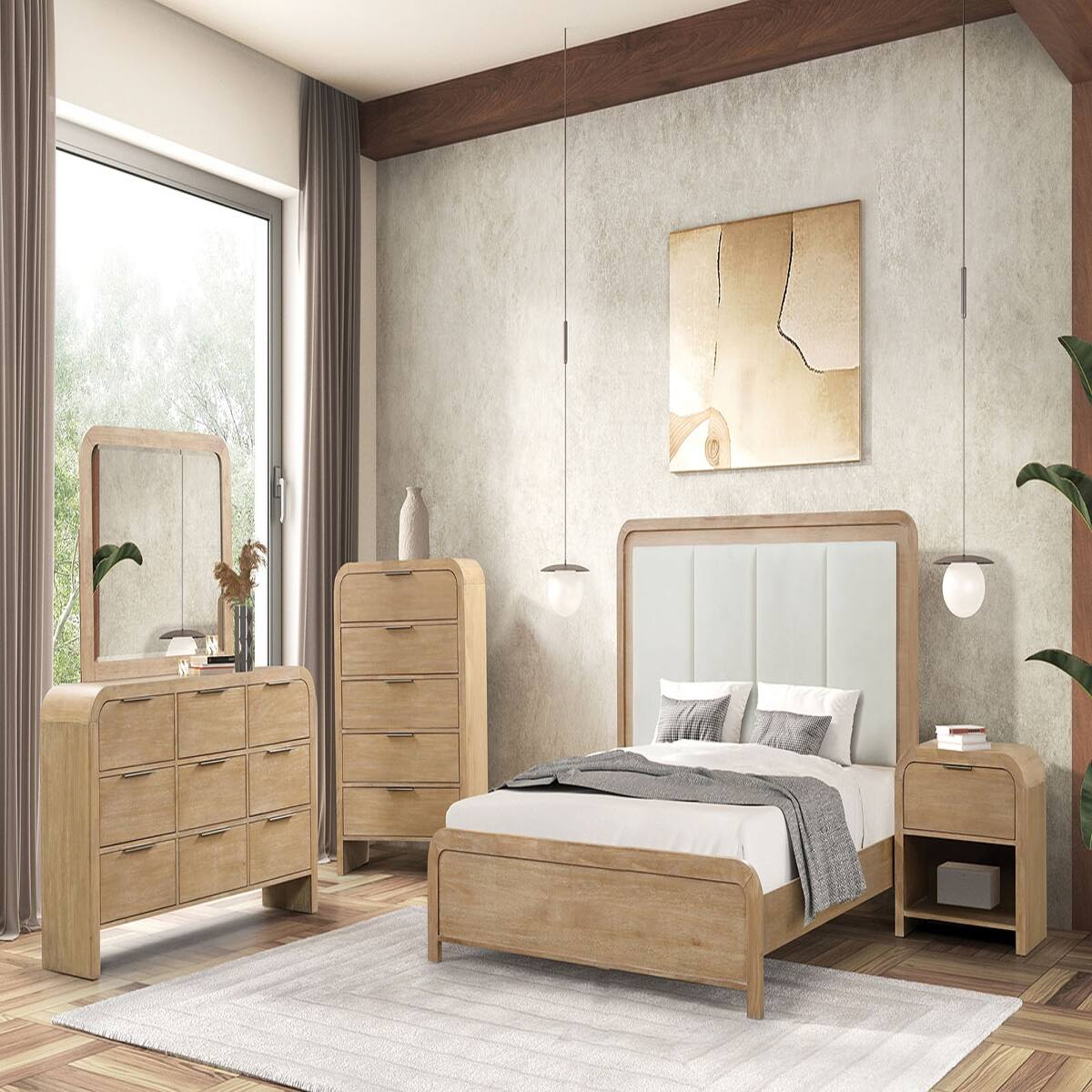 Loheer Finish Wood Nightstand with Drawer and Open Shelf, 28 Inch ...
