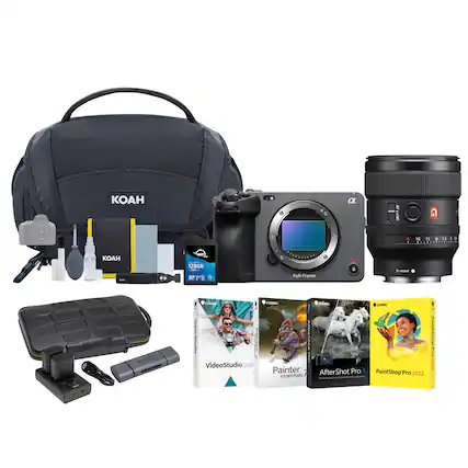 The image features a camera bag with a camera and lens, along with various accessories and manuals. The camera bag is placed on a table, and the camera and lens are positioned next to it. The accessories include a book, a remote, and a cell phone. The manuals are also displayed, providing information on how to use the camera and its accessories.