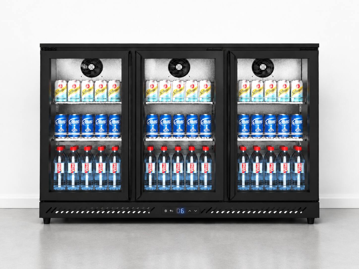 Yeego - Beverage Display Refrigerator, 10 Cu.Ft 323 Cans, Double-Layer Glass Door & LED Light for Bars and Restaurants - Black price history on PriceWatchPro