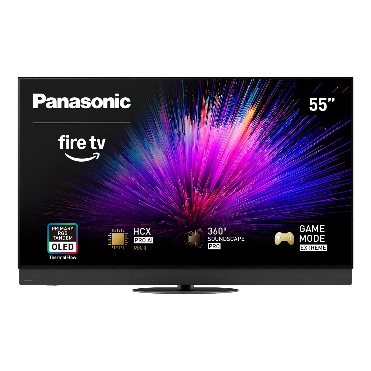 Panasonic
55"
fire tv
PRIMARY RGB TANDEM OLED
ThermalFlow
HCX PRO AI MK II
360° SOUNDSCAPE PRO
GAME MODE EXTREME