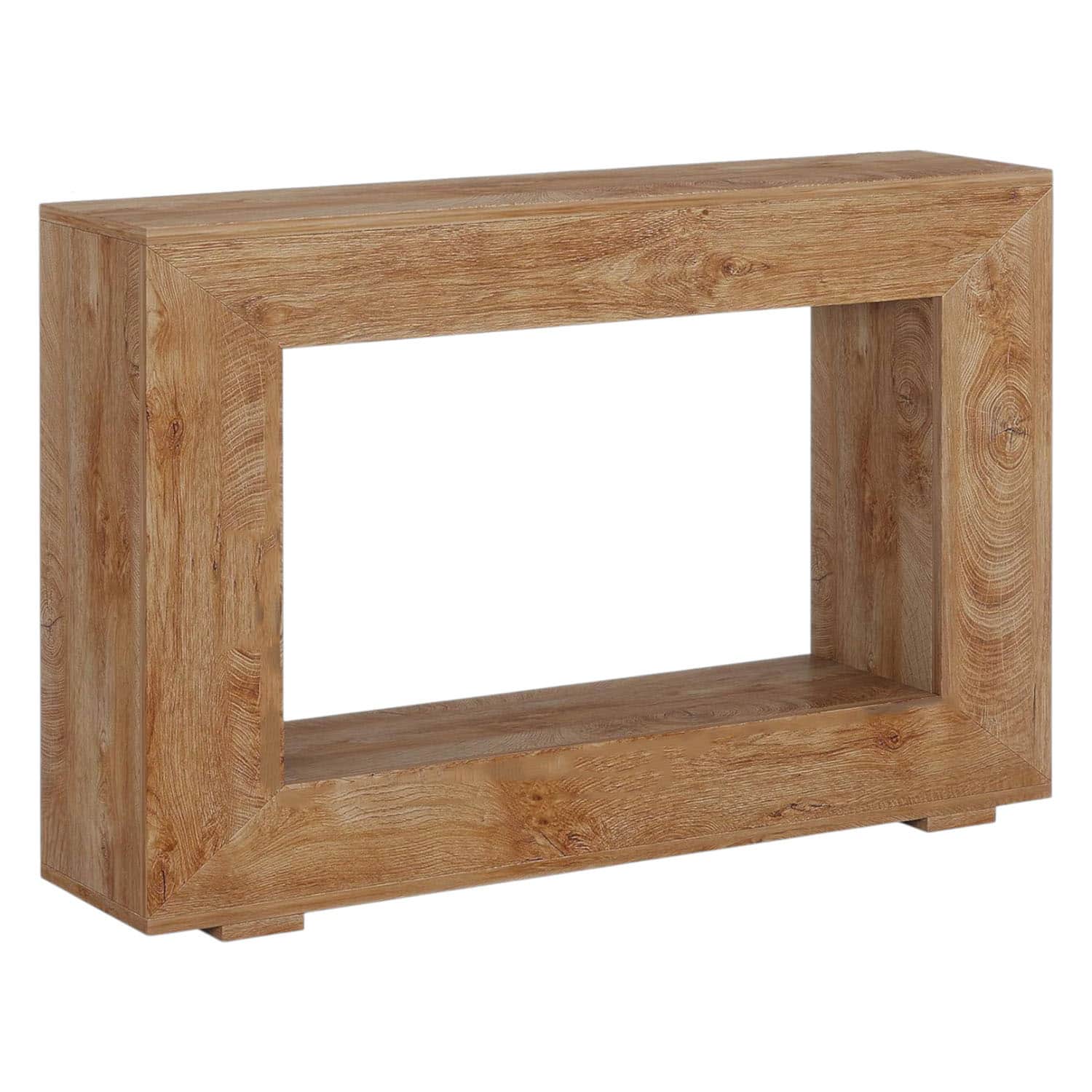 SlickBlue - Modern Farmhouse Long Sofa Table with Wood Finish for Living Room - Brown