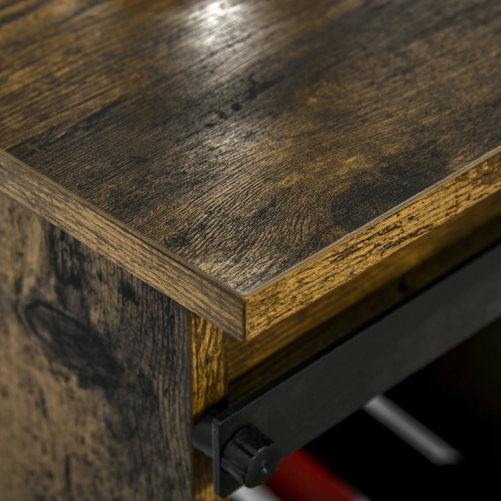 Alt View 8. Homcom - Industrial Wine Cabinet, Sideboard Storage Cabinet, Serving Bar Buffet with Sliding Barn Door and 6-Bottle Wine Rack.