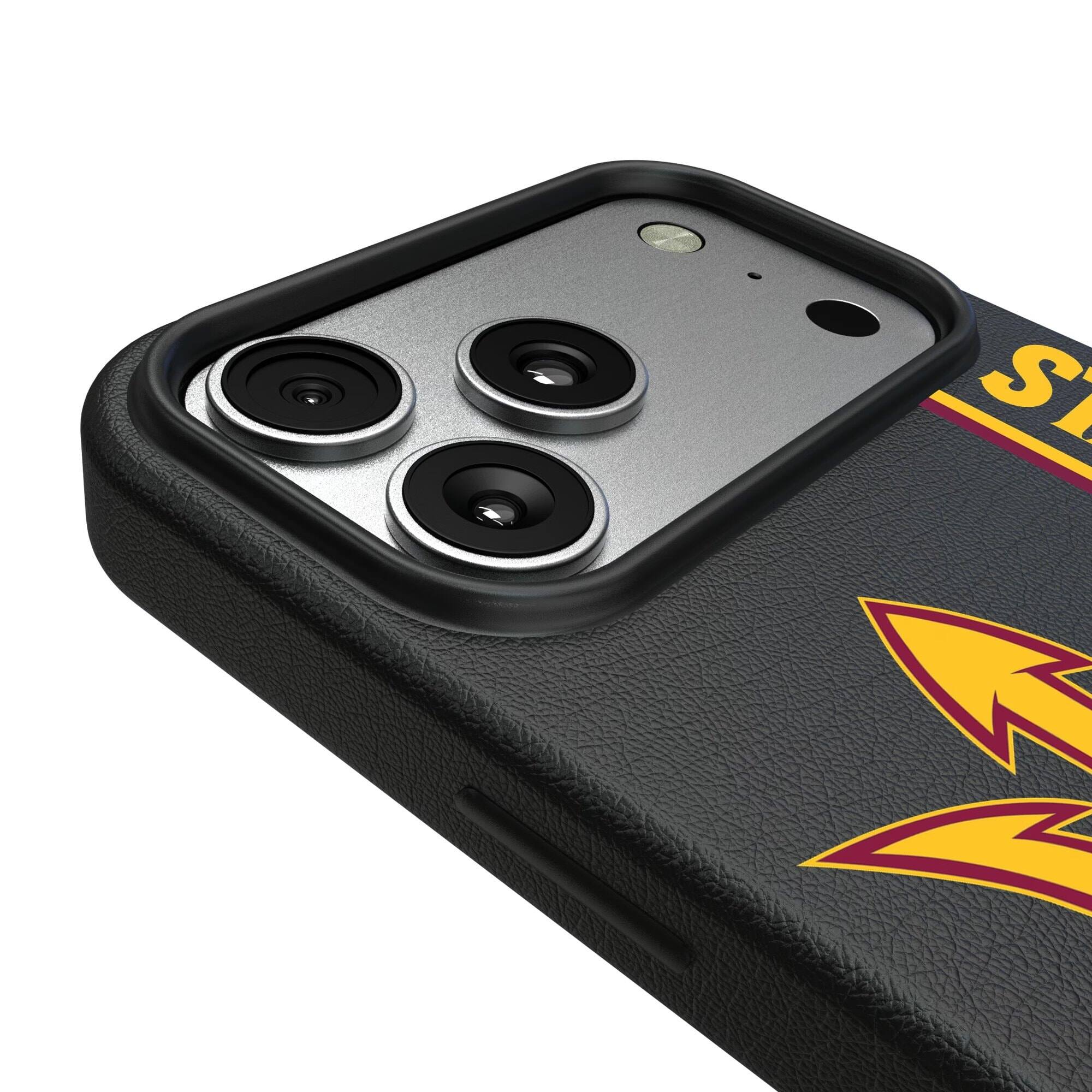 Alt View 2. Keyscaper - Arizona State Sun Devils iPhone Magnetic Bump Case - 16 Plus - Black.