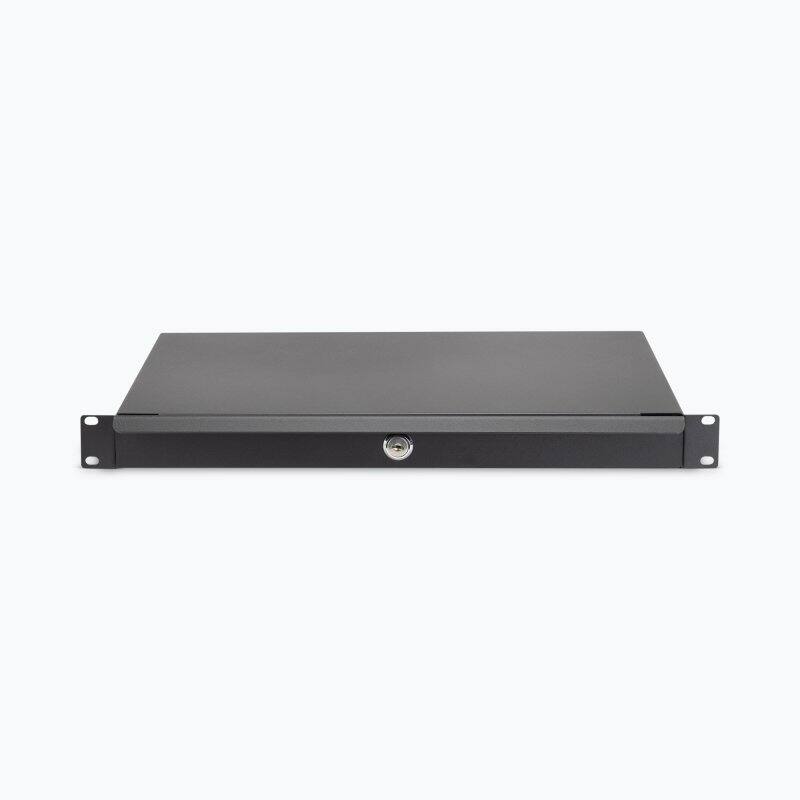 Angle. On Stage Stands - On-Stage Locking Rack Drawer, 1U (RDL1000) - Black.
