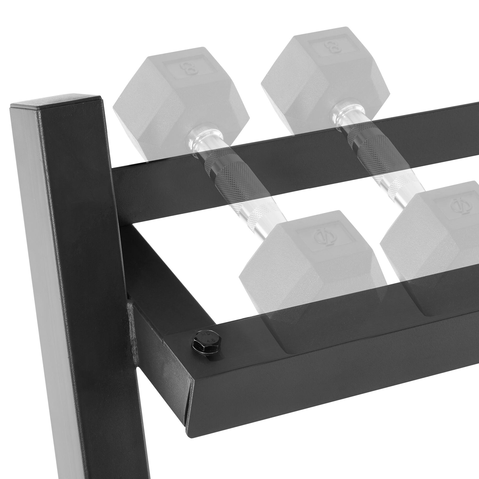 Alt View 3. Philosophy Gym - Commercial Dumbbell Rack - Heavy-Duty - Black.