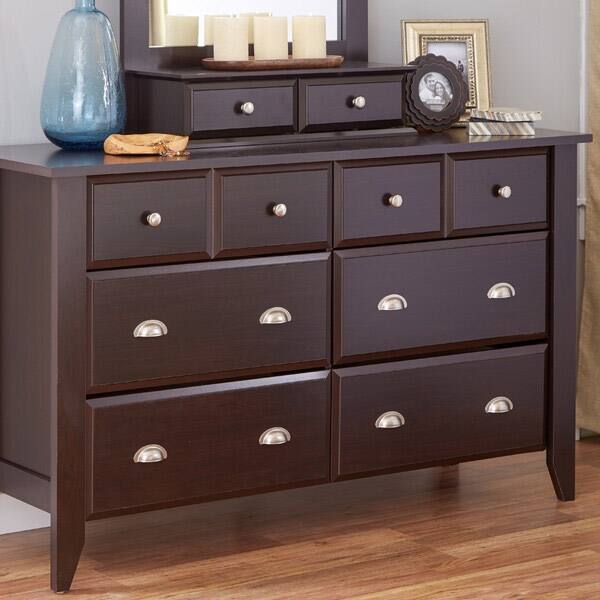 Angle. Hivvago - Hivvago 6-Drawer Wardrobe Dresser - Dark Brown.