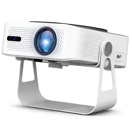 Front. Topteng - Smart WiFi 6 Projector with Auto Focus - 1080P Native, 4K Support, 360 ANSI Lumen, Bluetooth 5.2, Home Movie Projector - White.