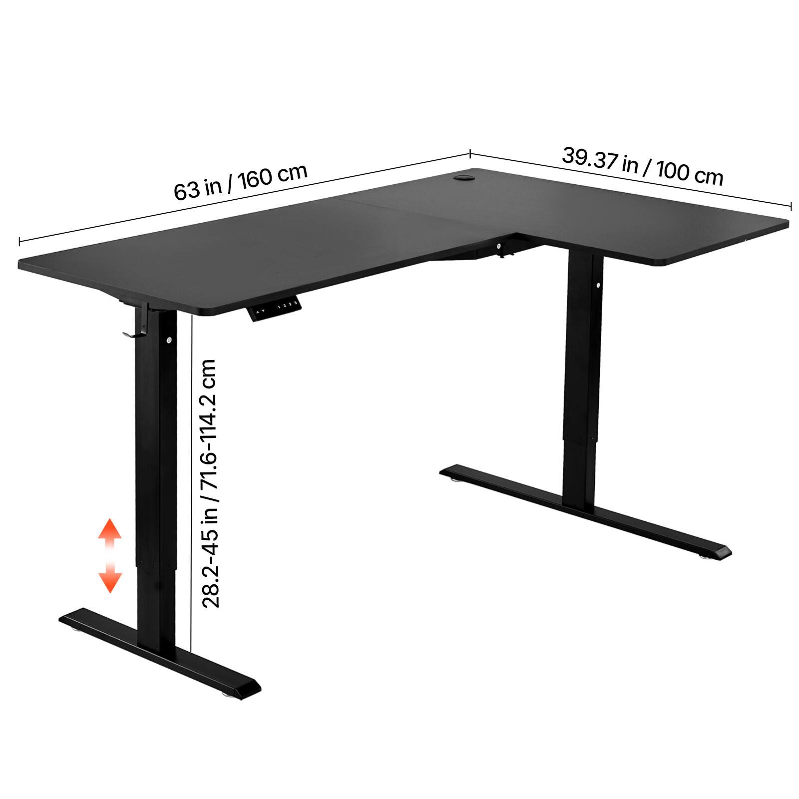 63 in / 160 cm
39.37 in / 100 cm
28.2-45 in / 71.6-114.2 cm