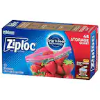 Sure, here is the corrected and grouped text from the image:
**Front of the Box:**
- SC Johnson
- Ziploc
- REAL FOOD TASTE
- 48 QUART STORAGE BAGS
- 48 great-tasting bags
- 7.0 x 7.1 x 17.7 in (17.7 x 18.0 cm)
- NEW! STAY OPEN Design
- EASY FILLING
**Side of the Box:**
- STORAGE QUART
- 48
- Ziploc
- Grip'n Seal Technology
- STAY OPEN Design
**Additional Information:**
- 48 great-tasting bags
- 7.0 x 7.1 x 17.7 in (17.7 x 18.0 cm)