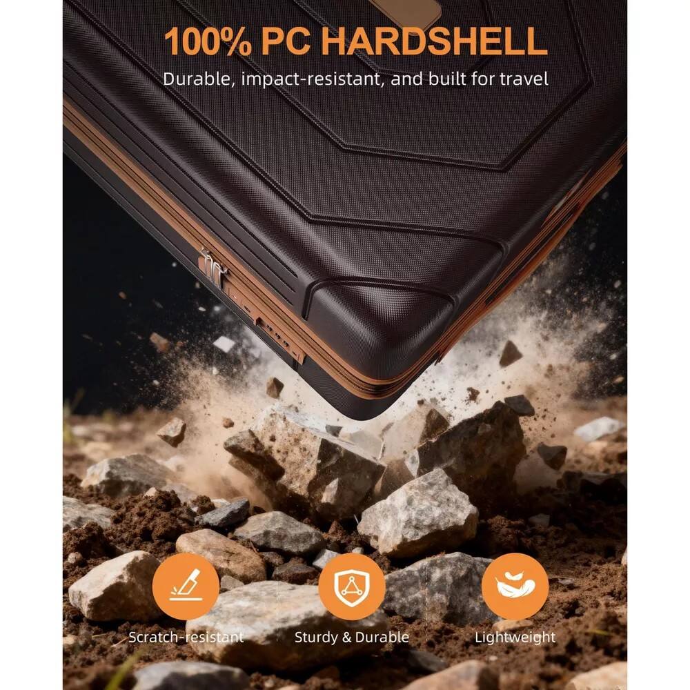 100% PC HARD SHELL  
Durable, impact-resistant, and built for travel  

- Scratch-resistant  
- Sturdy & Durable  
- Lightweight