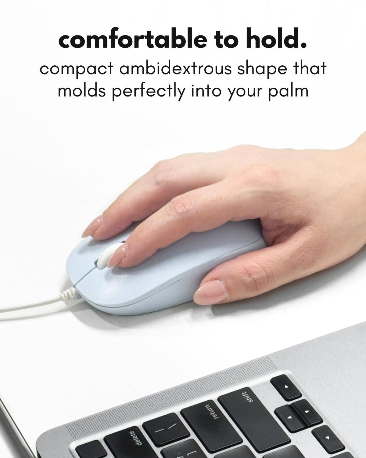 comfortable to hold. compact ambidextrous shape that molds perfectly into your palm