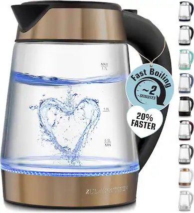 MAX 1.7L Fast Boiling 2 MINUTES 1.0L 20% FASTER 0.5L MIN ZULAY KITCHEN