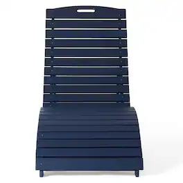 WestinTrends - Ventura Outdoor HDPE In-Pool Patio Chaise Lounge Chair With Wheels - Navy Blue