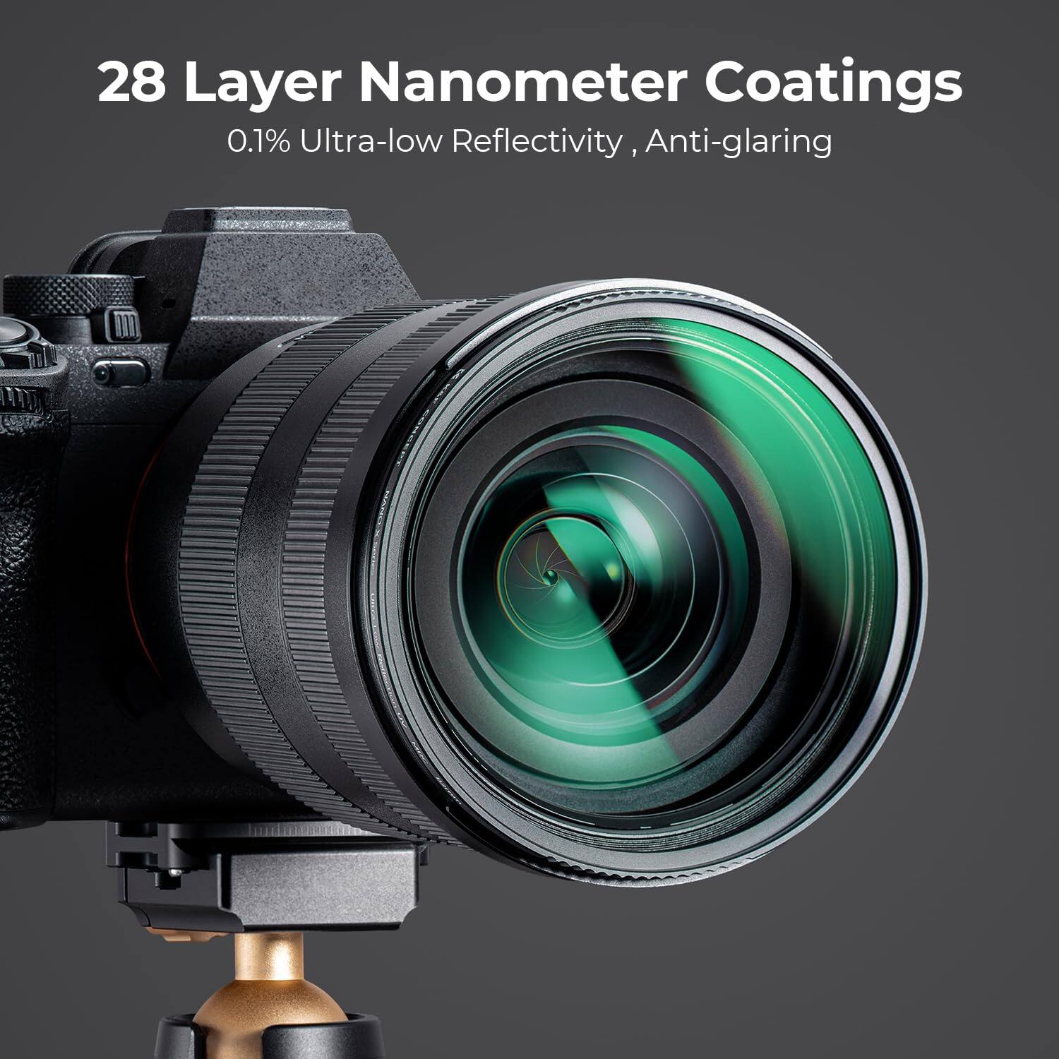 28 Layer Nanometer Coatings  
0.1% Ultra-low Reflectivity, Anti-glaring