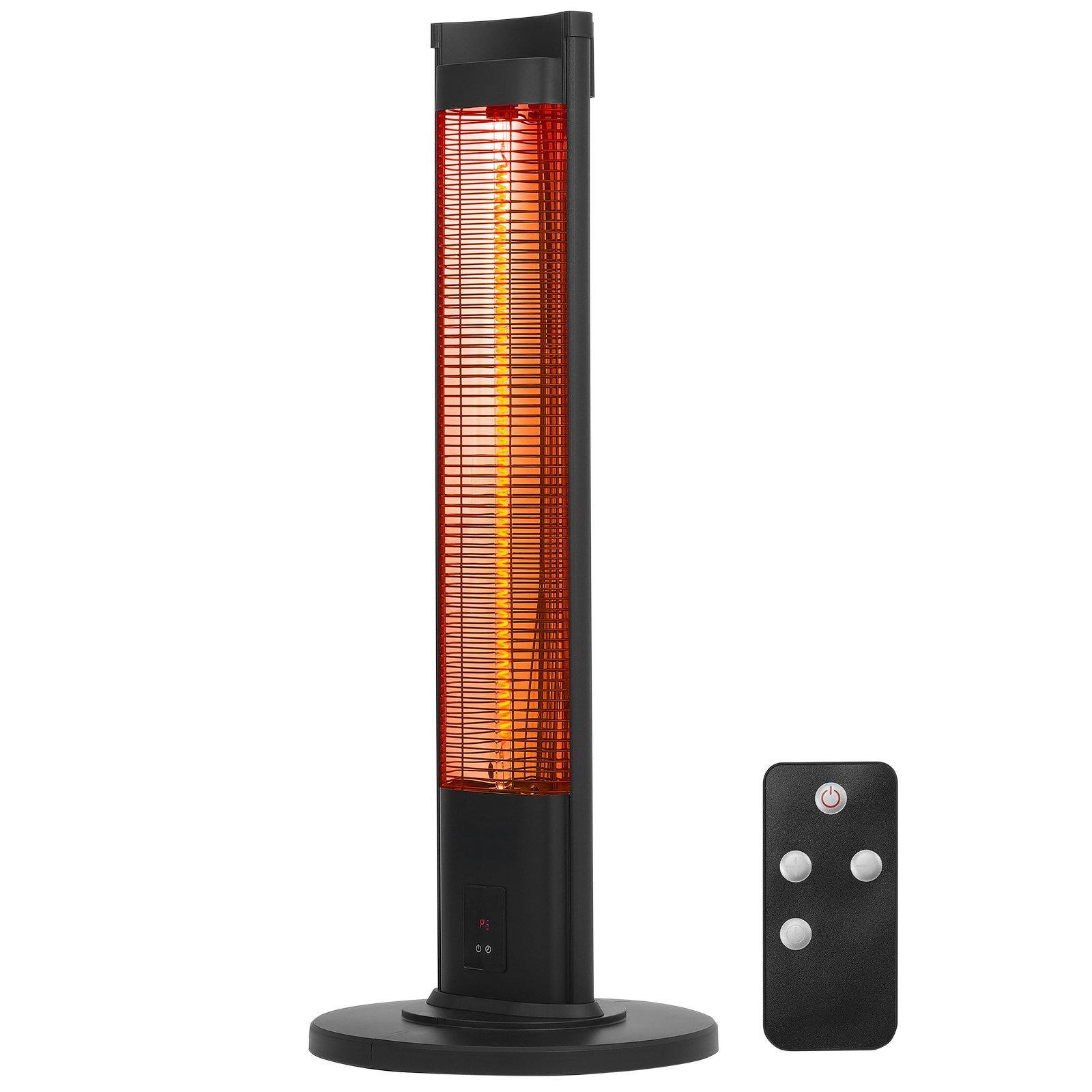 Alt View 8. Glintex - Electric Space Heaters 1500W Infrared Patio Heater Remote Control 3 Speeds Timer Tip-Over Protection with Stand - Black.