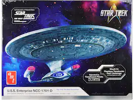 Skill 2 1/1400 Scale Model Kit U.S.S. Enterprise NCC-1701-D Star Trek The Next Generation 1987-1994 AMT - Blue