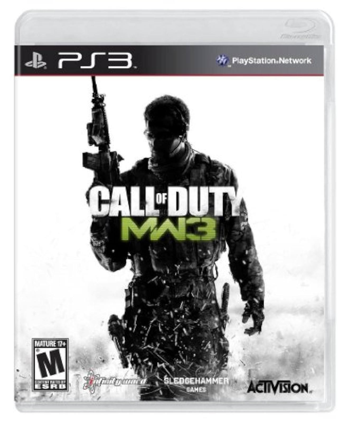 PS3  
PlayStation.Network  
CALL OF DUTY MW3  
MATURE 17+  
M ESRB  
Sledgehammer Games  
Activision - M (Mature 17+)