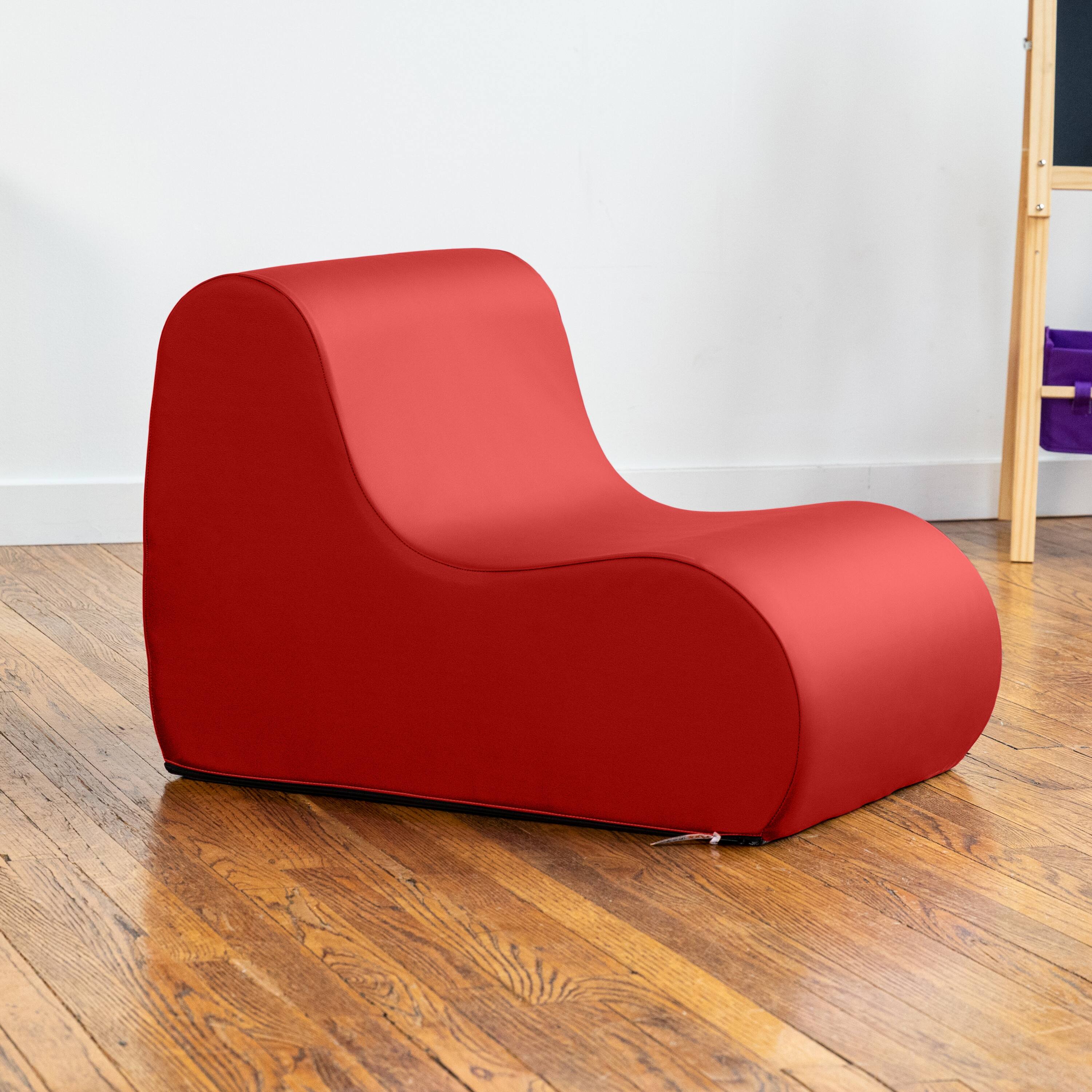 Alt View 1. Jaxx - Jaxx Midtown Small Classroom Soft Foam Chair - Premium Vinyl Cover, Red - Red.