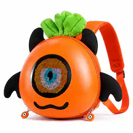 Loheer - Kids LED Smart Backpack with Programmable Pixel Display, Bluetooth App Control and USB Power - Orange - Red