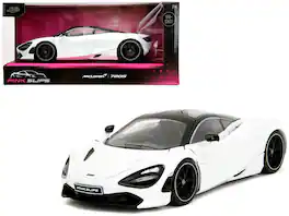 McLaren 720S Top "Pink Slips" Series 1/24 Diecast Model Car by Jada - White Metallic With Black