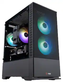 ADVANCED BATTLESTATIONS - ABS Cyclone Ruby Gaming PC - Windows 11 - AMD Ryzen 7 9700X - GeForce RTX 5060 Ti - 32GB DDR5 6400 - 1TB - Black