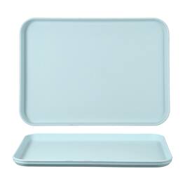 Unique Bargains - 2pcs Fast Food Serving Trays, 12x8.7" Rectangular Reusable Restaurant Tray for Kitchen Coffee Fruit Burger - Light Blue