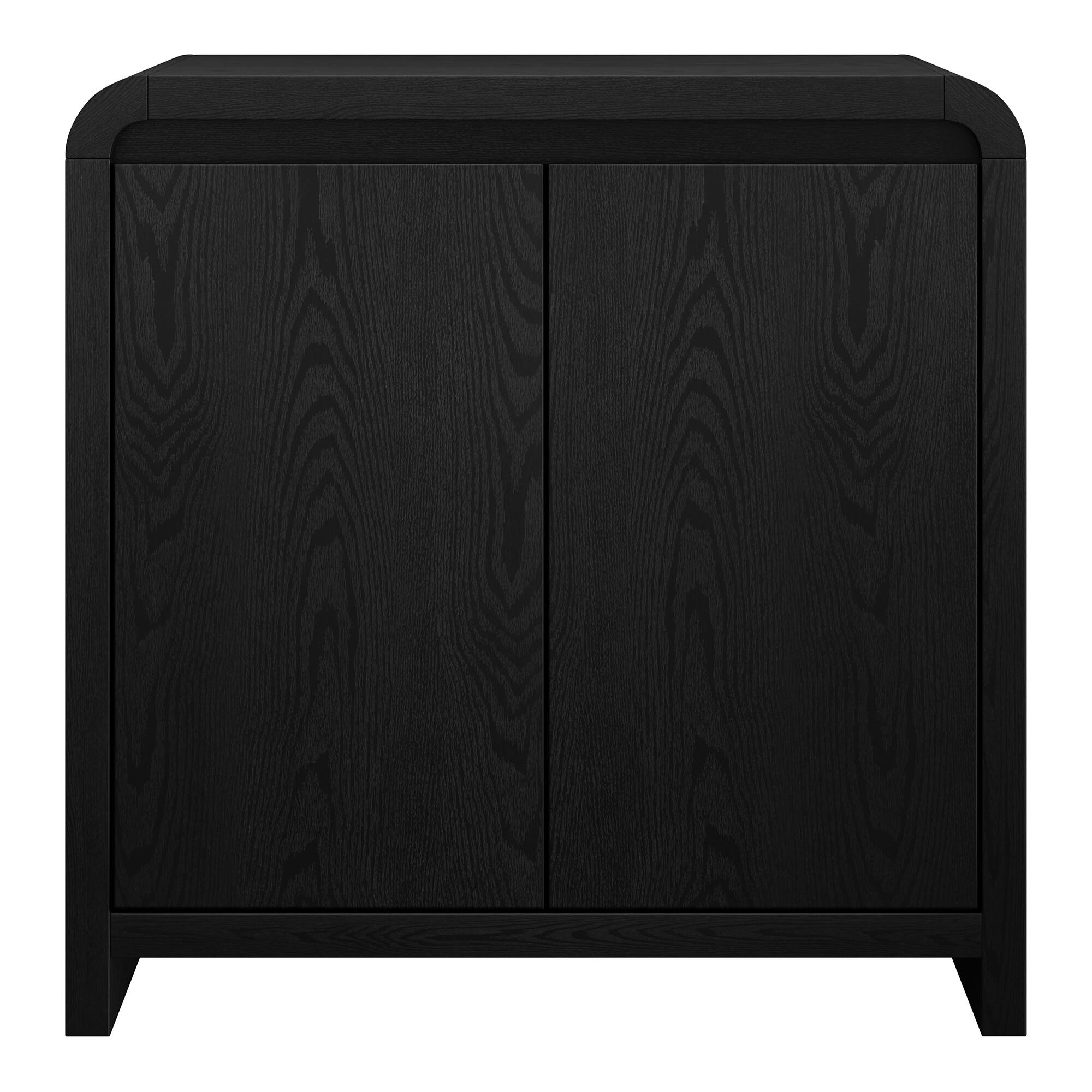 Left. Hudson&Canal - Caitlin 32" Wide Rectangular Accent Cabinet - Black.