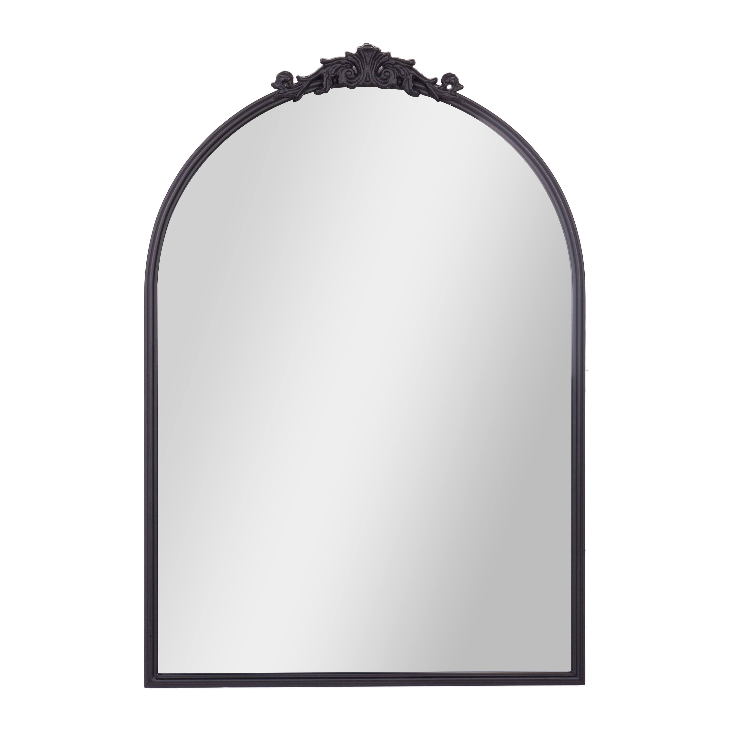 Alt View 7. Emma + Oliver - Arched Wall Mirror with Metal Frame and Aluminum Backed Glass - Black.