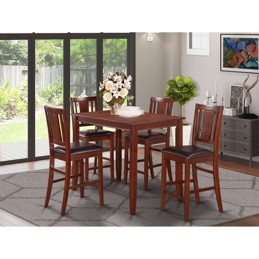 East West Furniture 5 Pc Counter height Table set counter height Table ...