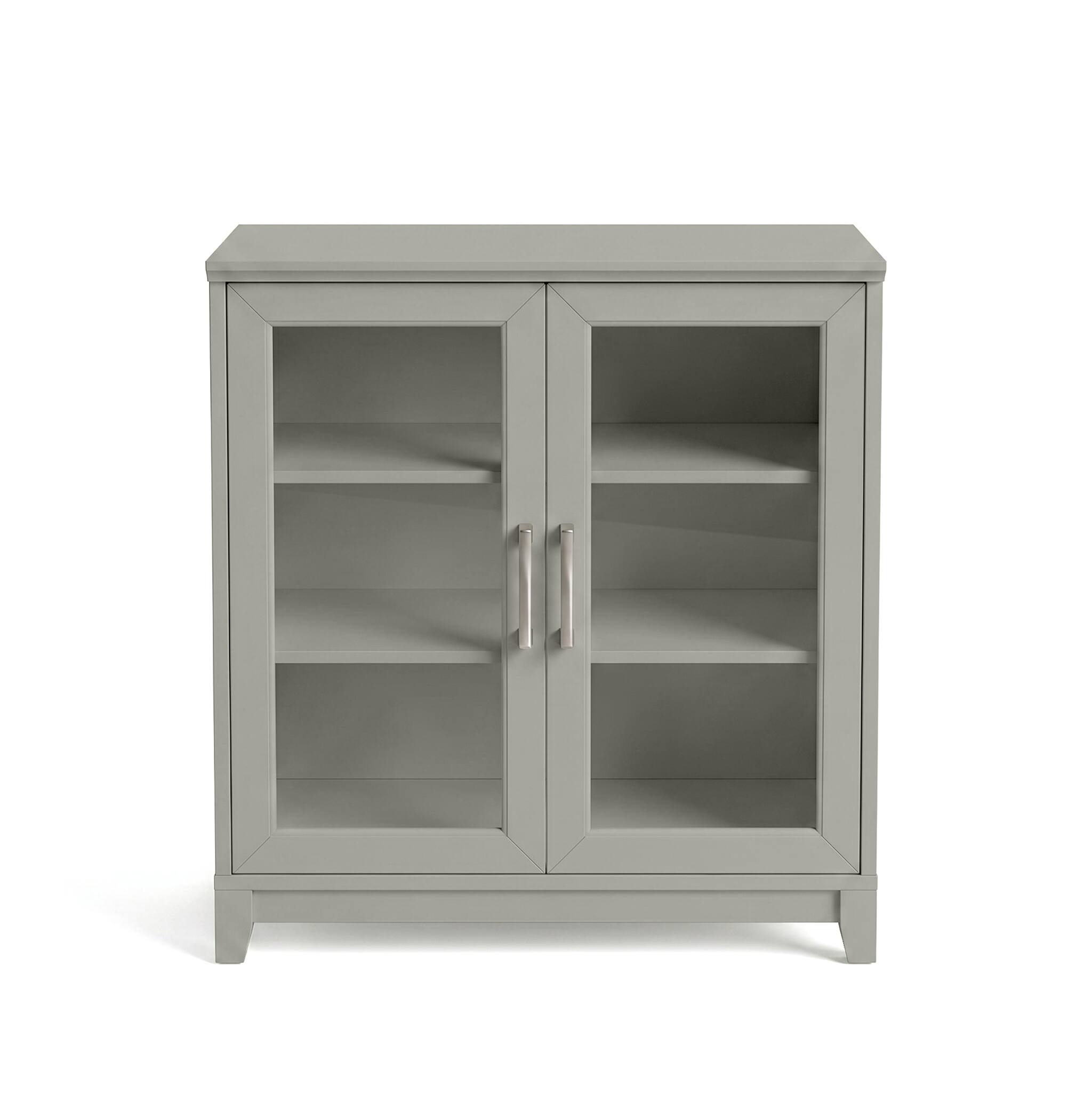 Alt View 10. Martha Stewart - 2PK 2-Door Cabinets with Soft-Close Doors-Premium Hardware - Bedford Gray/Brushed Stainless Steel Hardware.