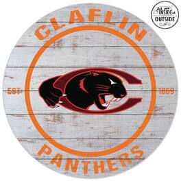 Jardine - Claflin Panthers 20'' Indoor/Outdoor Weathered Circle Sign - White
