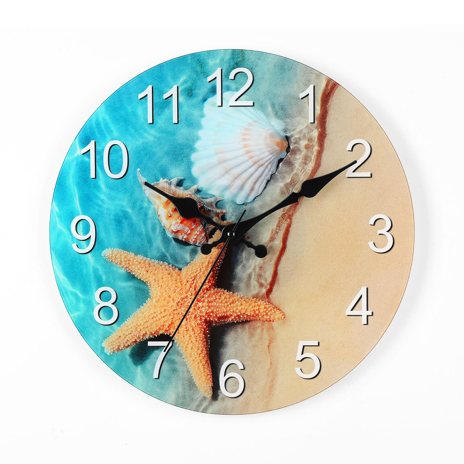 Oumilen - 12" Beach Theme Wall Clock - White
